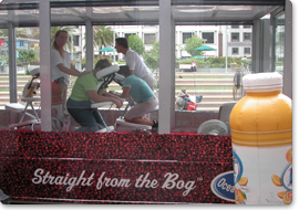 Chair massage offered in Ocean Spray's specially designed truck